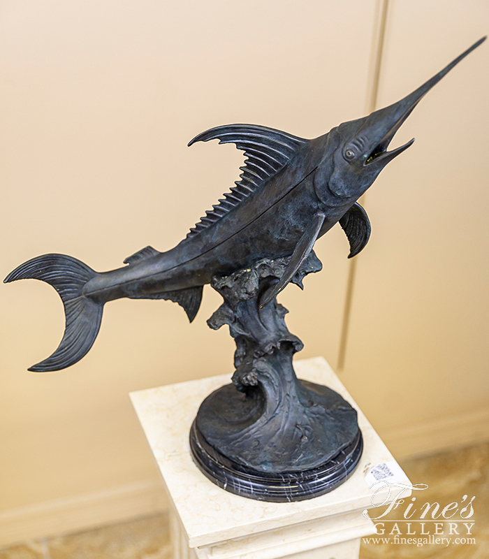 Bronze Statues  - 22 Inch Bronze Marlin Statue  - BS-817